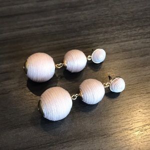 Light Pink Woven Ball Drop Earrings